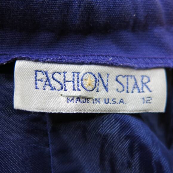 FASHION STAR Vintage Long Skirt Size 12 Lined Pleats Pockets Buttons Purple - Picture 12 of 12